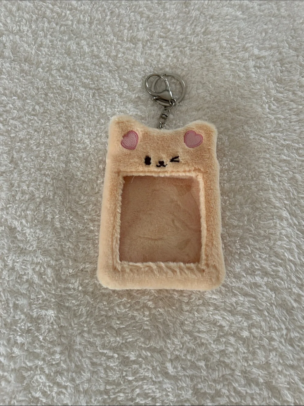 Plush Bear Keychain ID Holder